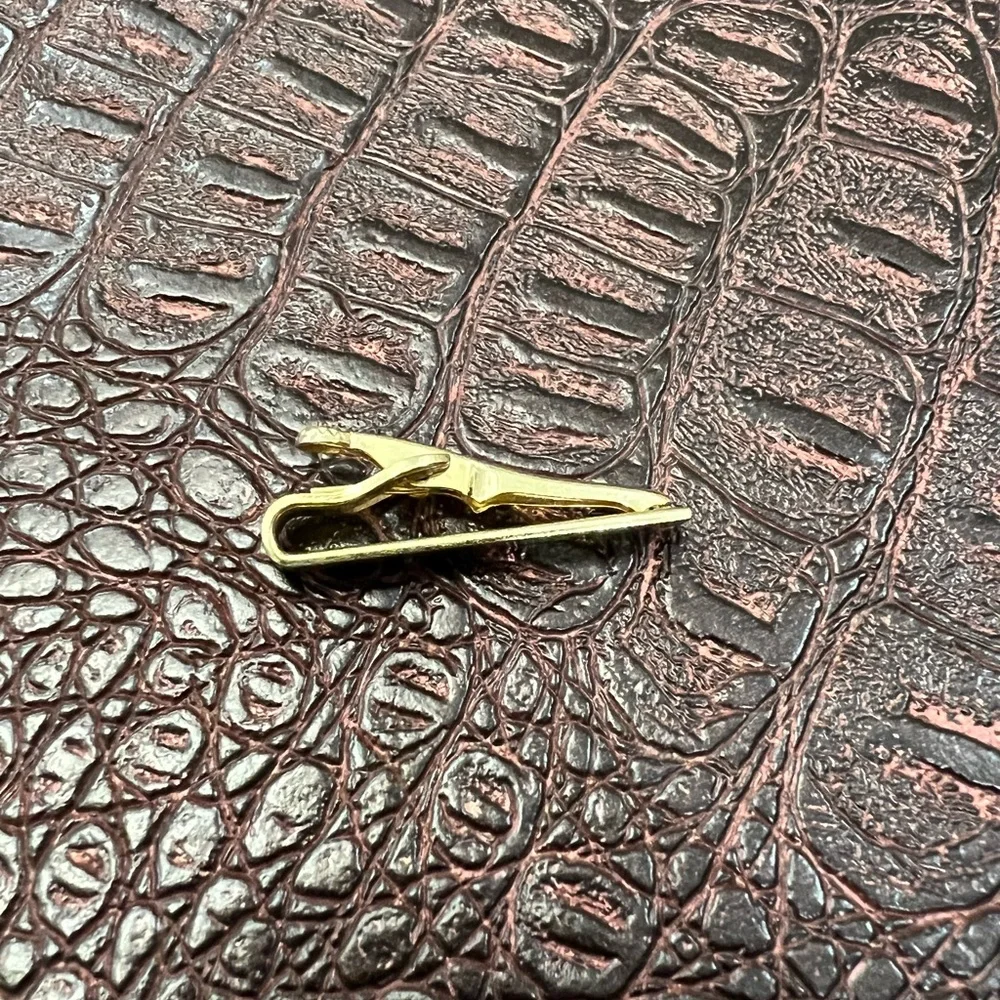 LN Swank tie clip gold tie bar vintage etched holiday Men’s jewelry gift